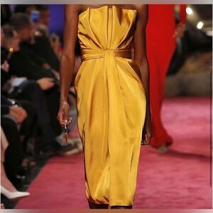 Brandon Maxwell Petal Front Cocktail Satin Dress NWT SZ 4✨✨🔥🔥